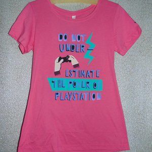 Game Gear Women's Play Station 80s Style Pink Don't Under Estimate Sony T-Shirt
